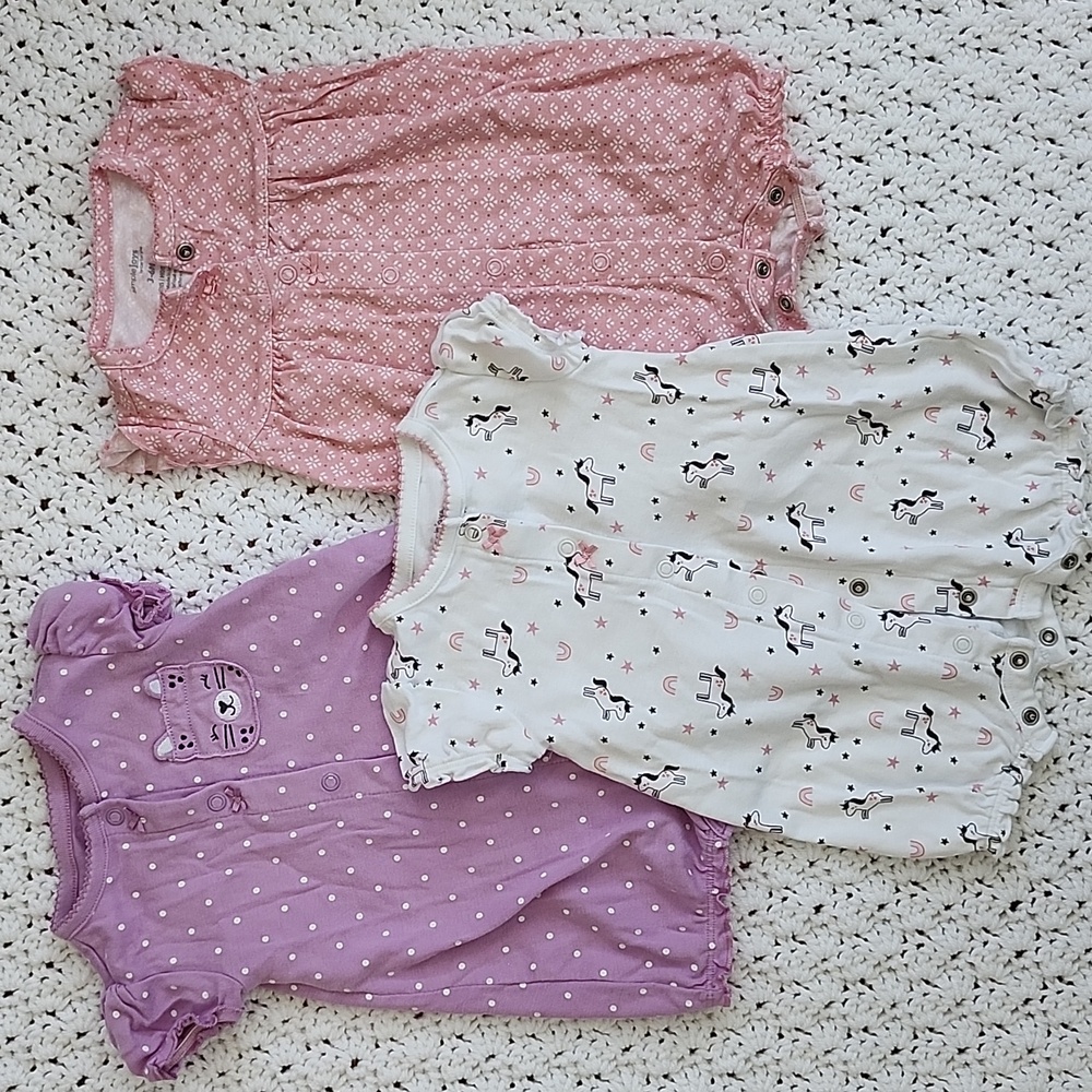 Baby girl rompers BUNDLE ,  3-6M